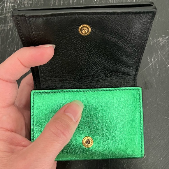 Saint Laurent Iridescent Green Trifold Wallet - Picture 14 of 16